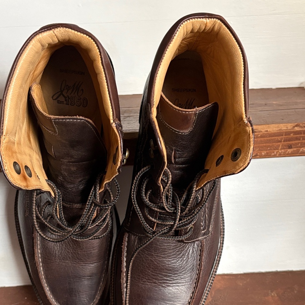 Johnston & Murphy Rich Brown Leather Men's Boots - Picture 5 of 12